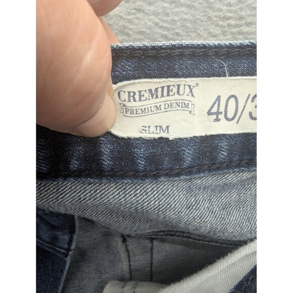 Cremieux Jeans Mens 40x30 Blue Slim Fit Stretch Denim Classic Straight Leg Pants - Picture 11 of 13